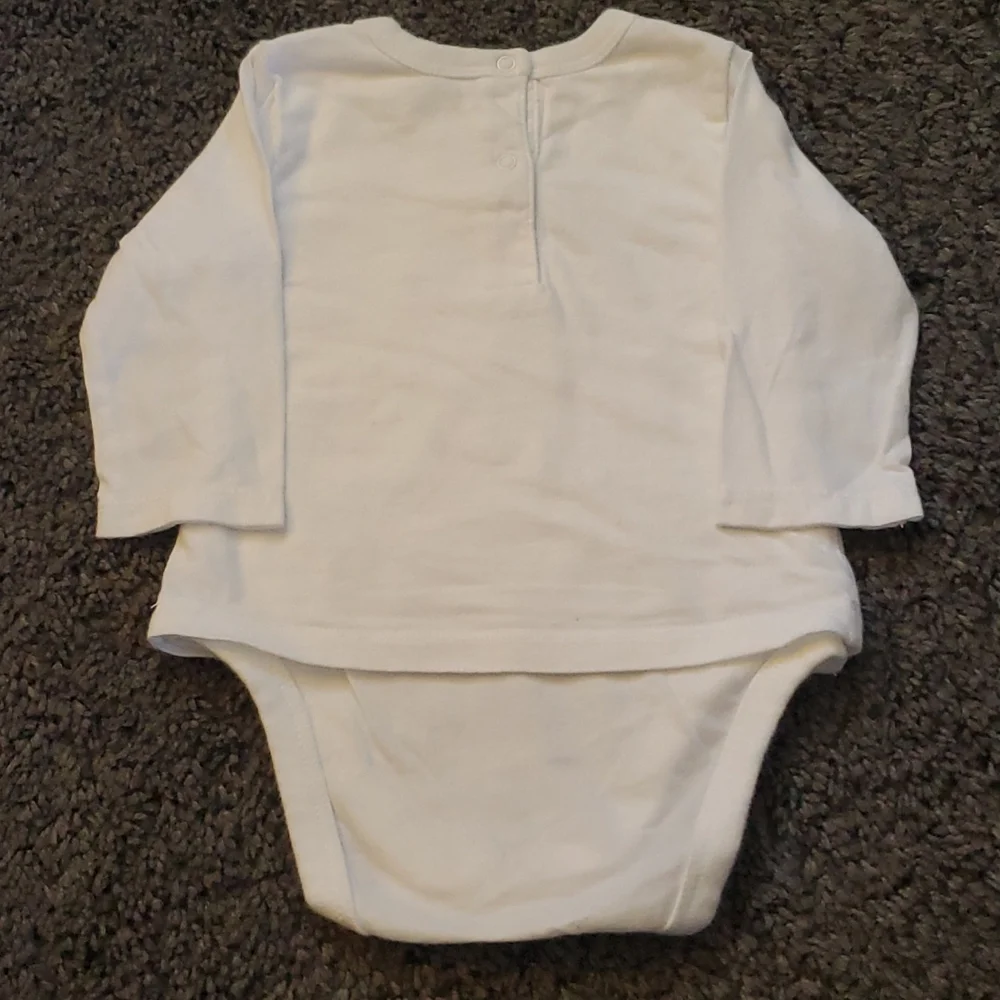 The Children's Place Baby Long Sleeve Onesie White Size 3-6 Months
